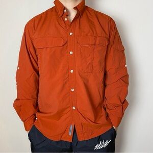Men's REI Orange Button-Up Shirt